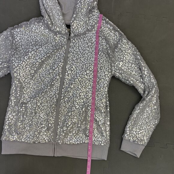 Victorias Secret PINK Limited Edition Faux Fur Foil Leopard Print Hoodie Sz Sml - Picture 9 of 11